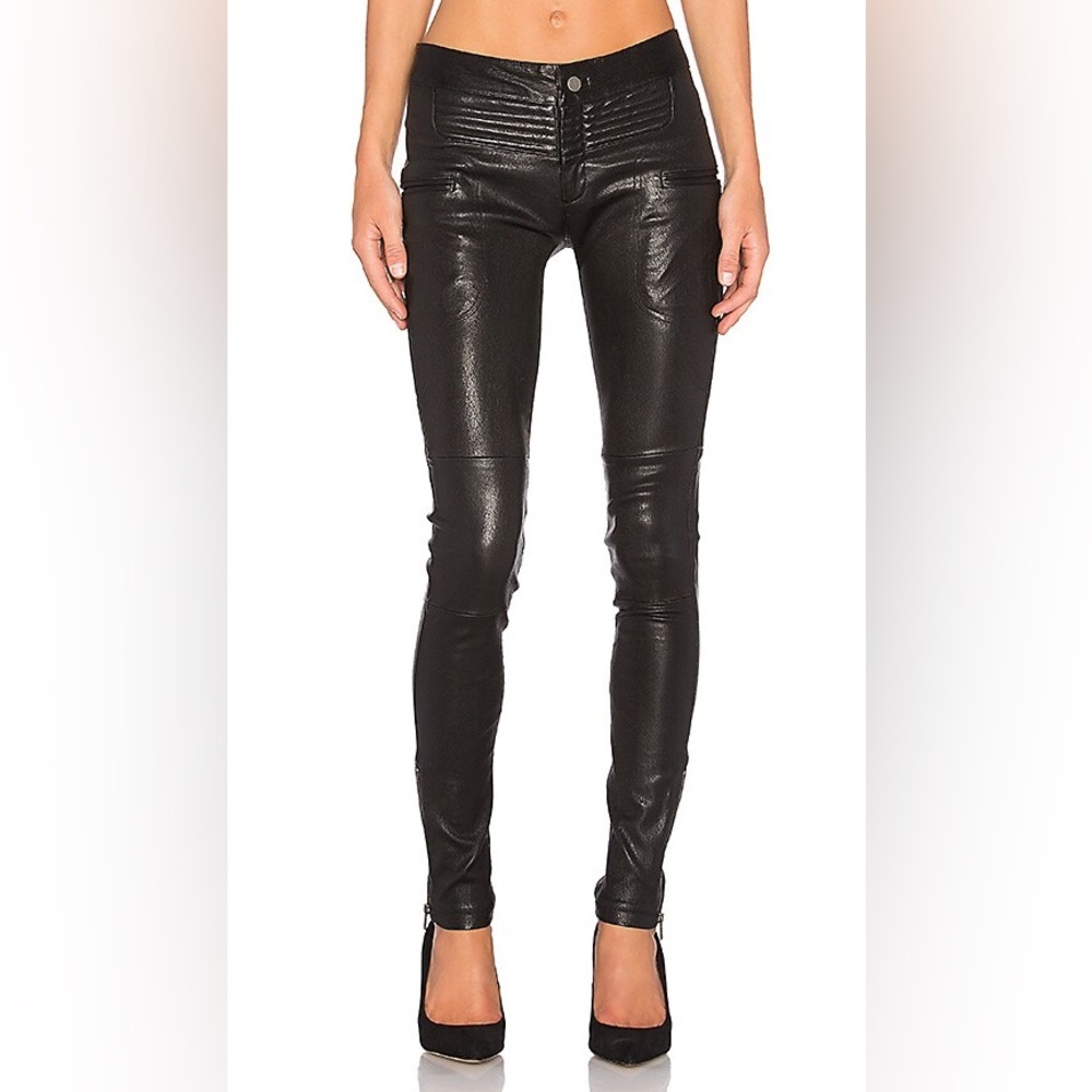 MARISSA WEBB Binta Leather Moto Pant in Black Size 2